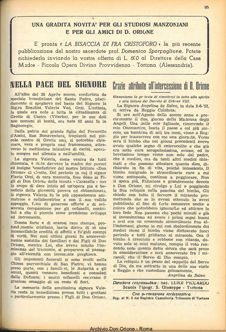 La piccola Opera della Divina Provvidenza, 47, 07, 01-07-1952, pagina 13