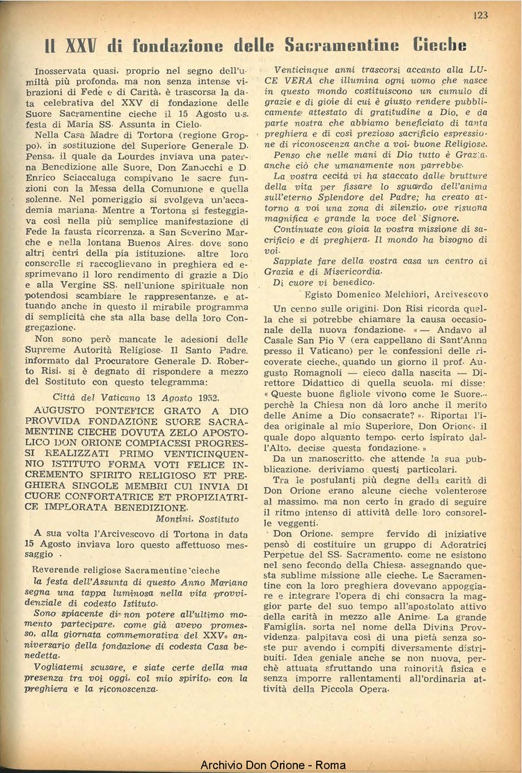 La piccola Opera della Divina Provvidenza, 47, 09, 01-09-1952, pagina 11