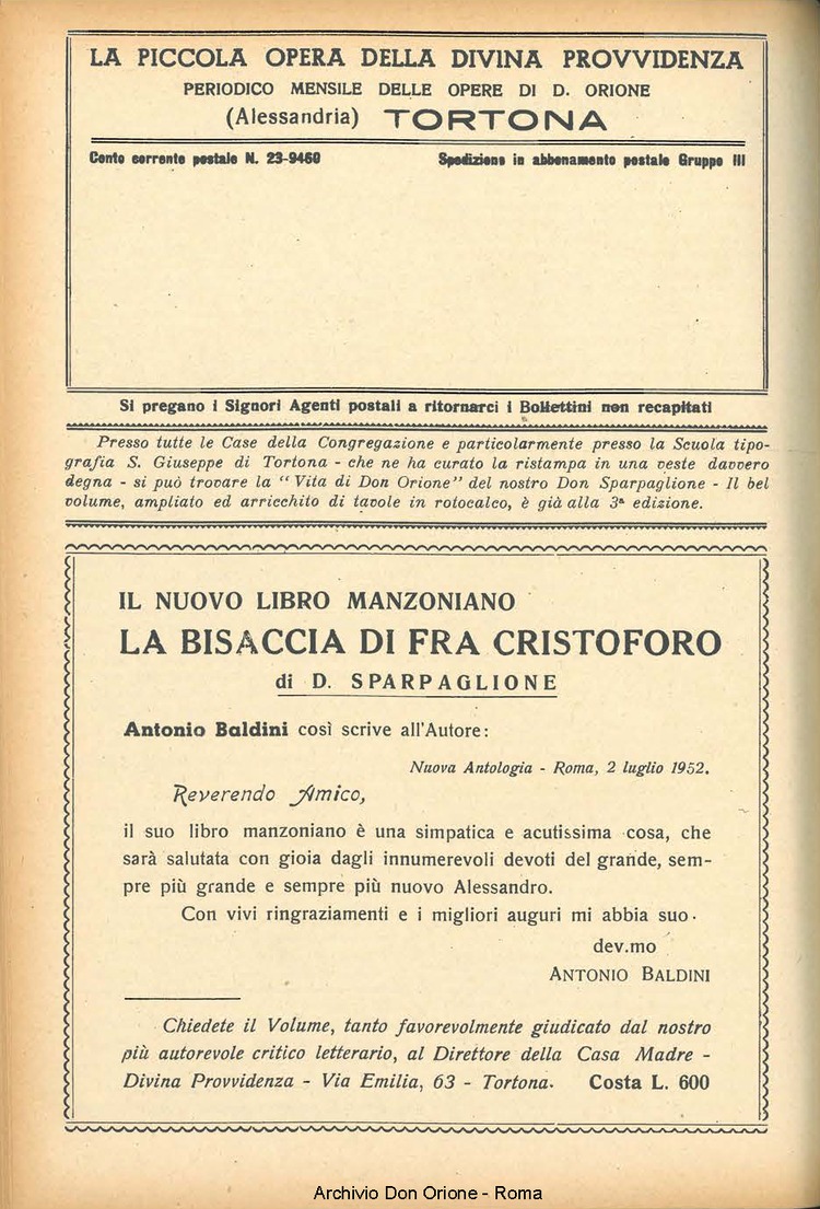 La piccola Opera della Divina Provvidenza, 47, 10, 01-10-1952, pagina 14