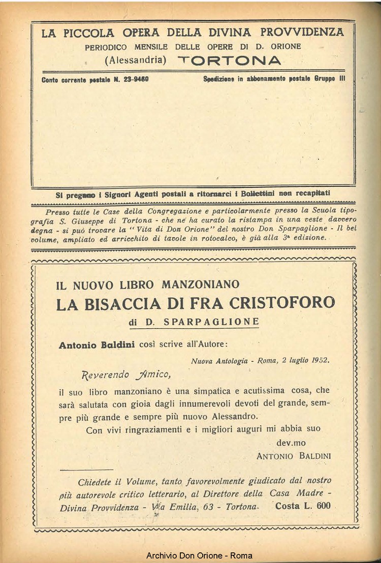 La piccola Opera della Divina Provvidenza, 47, 12, 01-12-1952, pagina 16
