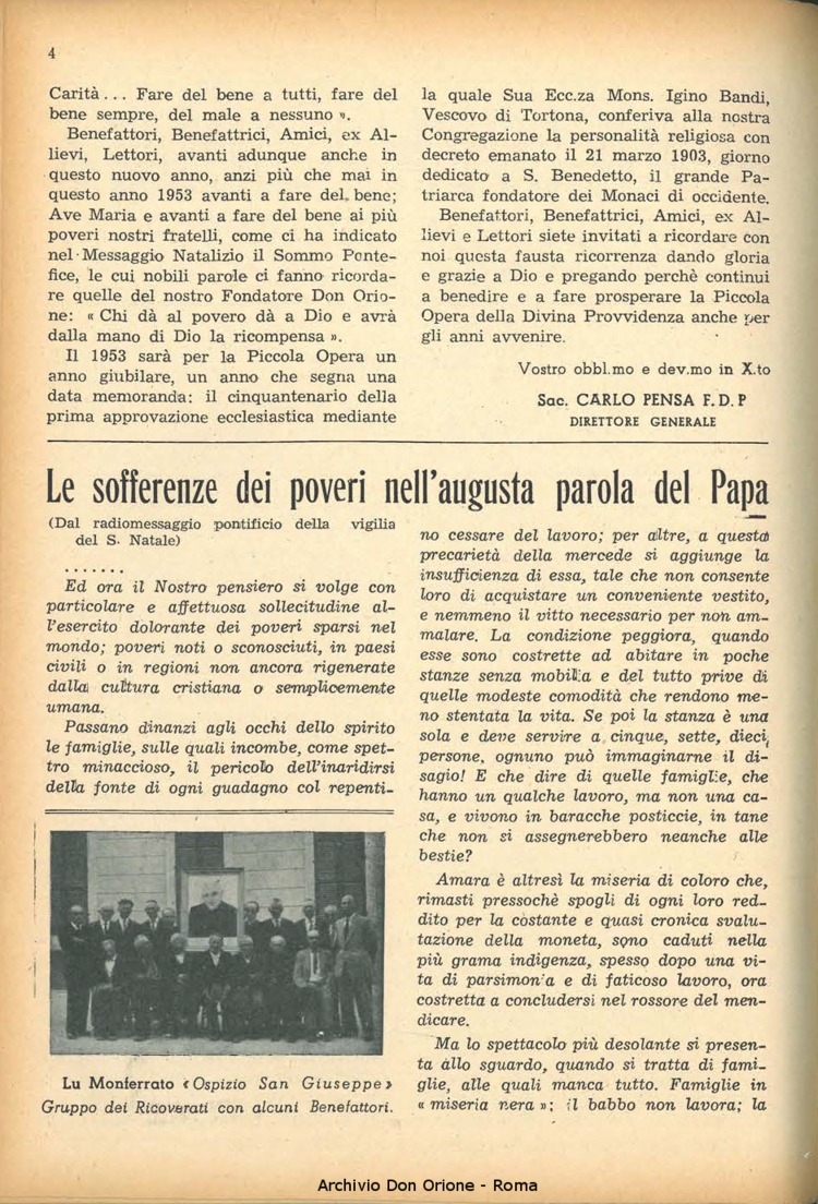 La piccola Opera della Divina Provvidenza, 48, 01, 01-01-1953, pagina 4