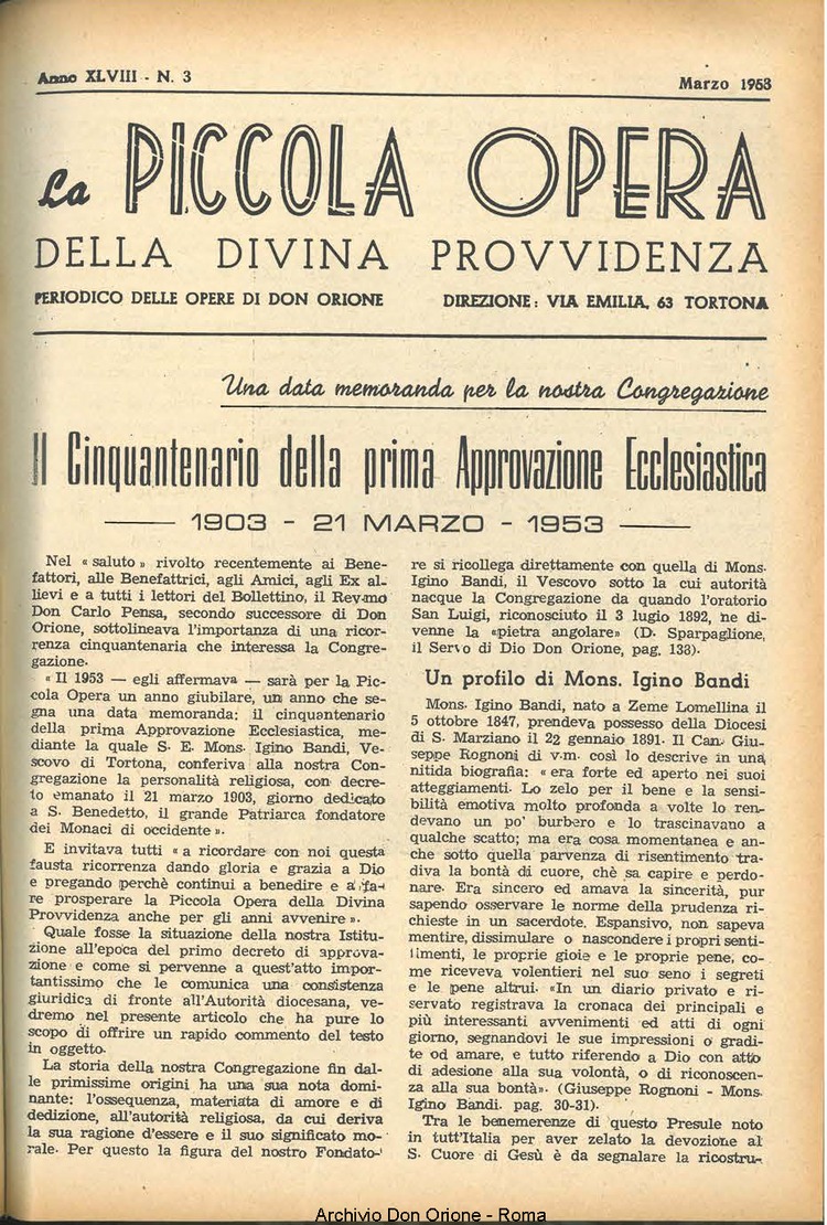 La piccola Opera della Divina Provvidenza, 48, 03, 01-03-1953, pagina 3