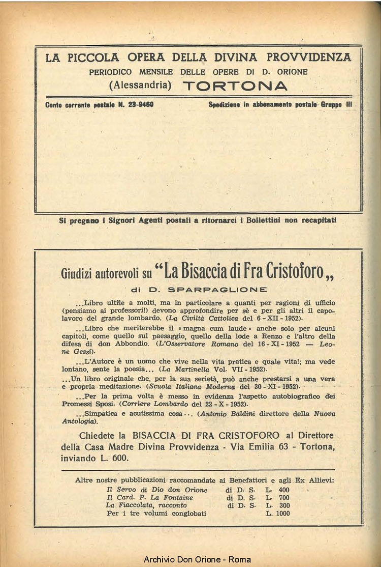 La piccola Opera della Divina Provvidenza, 48, 03, 01-03-1953, pagina 16