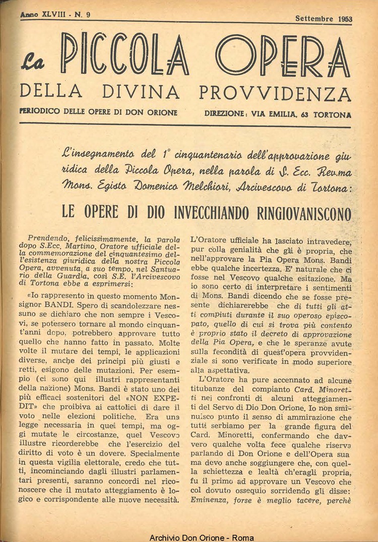 La piccola Opera della Divina Provvidenza, 48, 09, 01-09-1953, pagina 3
