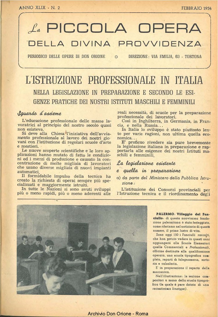 La piccola Opera della Divina Provvidenza, 49, 02, 01-02-1954, pagina 3