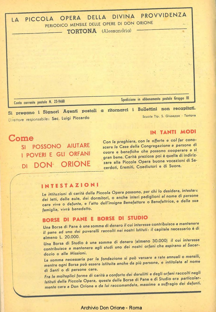 La piccola Opera della Divina Provvidenza, 49, 05, 01-05-1954, pagina 20