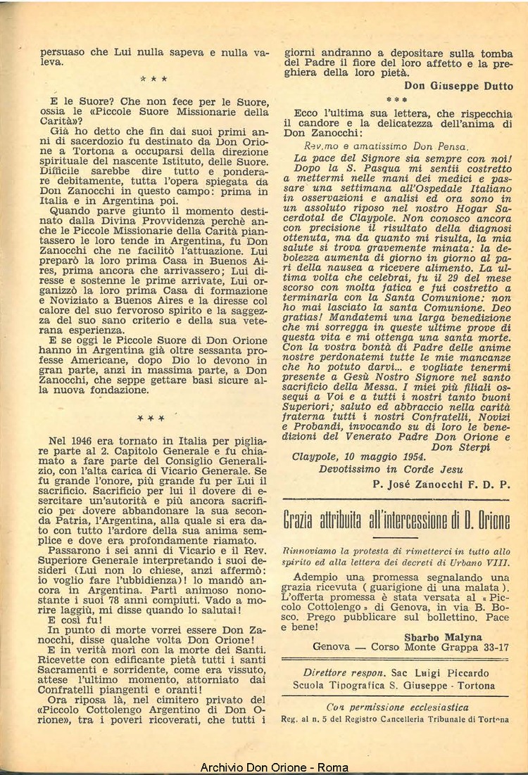 La piccola Opera della Divina Provvidenza, 49, 06, 01-06-1954, pagina 19