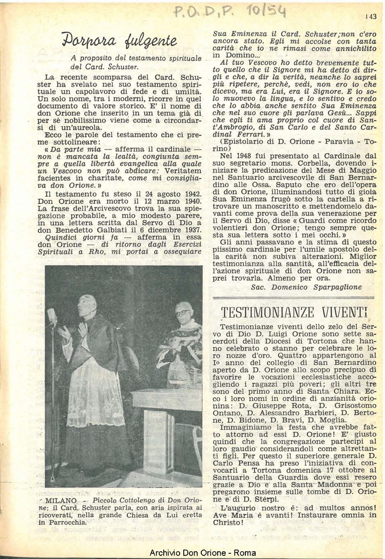 La piccola Opera della Divina Provvidenza, 49, 10, 01-10-1954, pagina 9