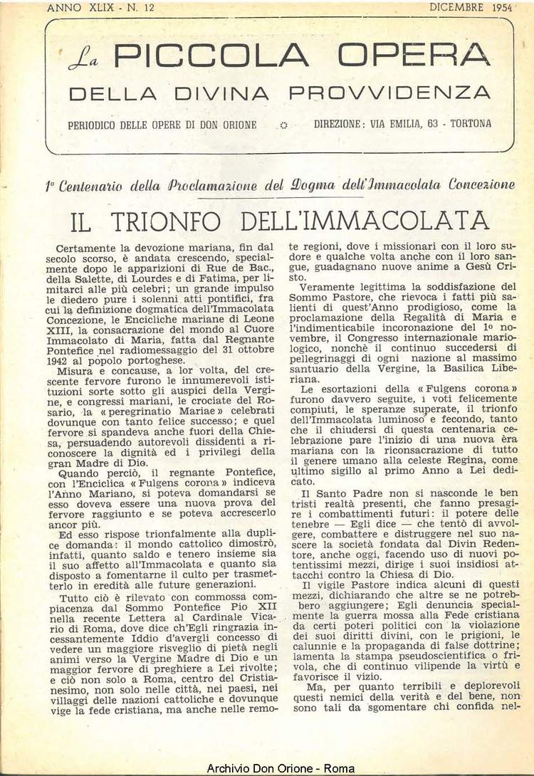 La piccola Opera della Divina Provvidenza, 49, 12, 01-12-1954, pagina 3