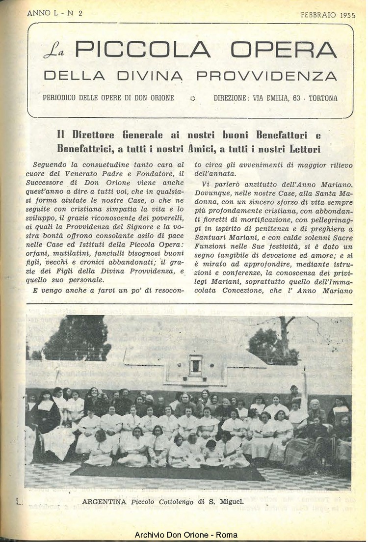 La piccola Opera della Divina Provvidenza, 50, 02, 01-02-1955, pagina 3