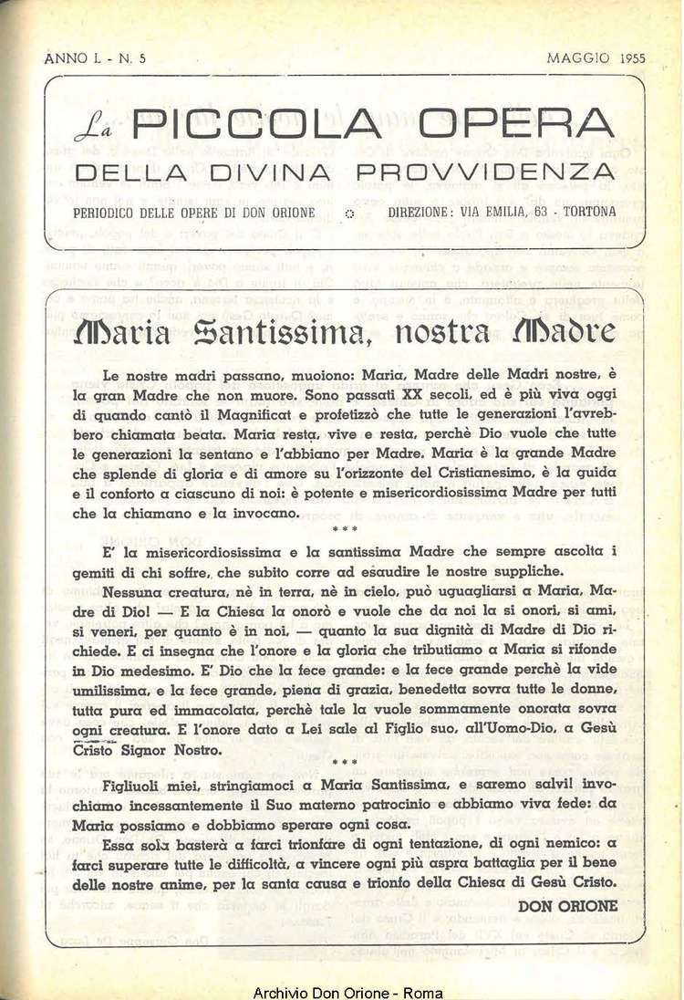 La piccola Opera della Divina Provvidenza, 50, 05, 01-05-1955, pagina 3