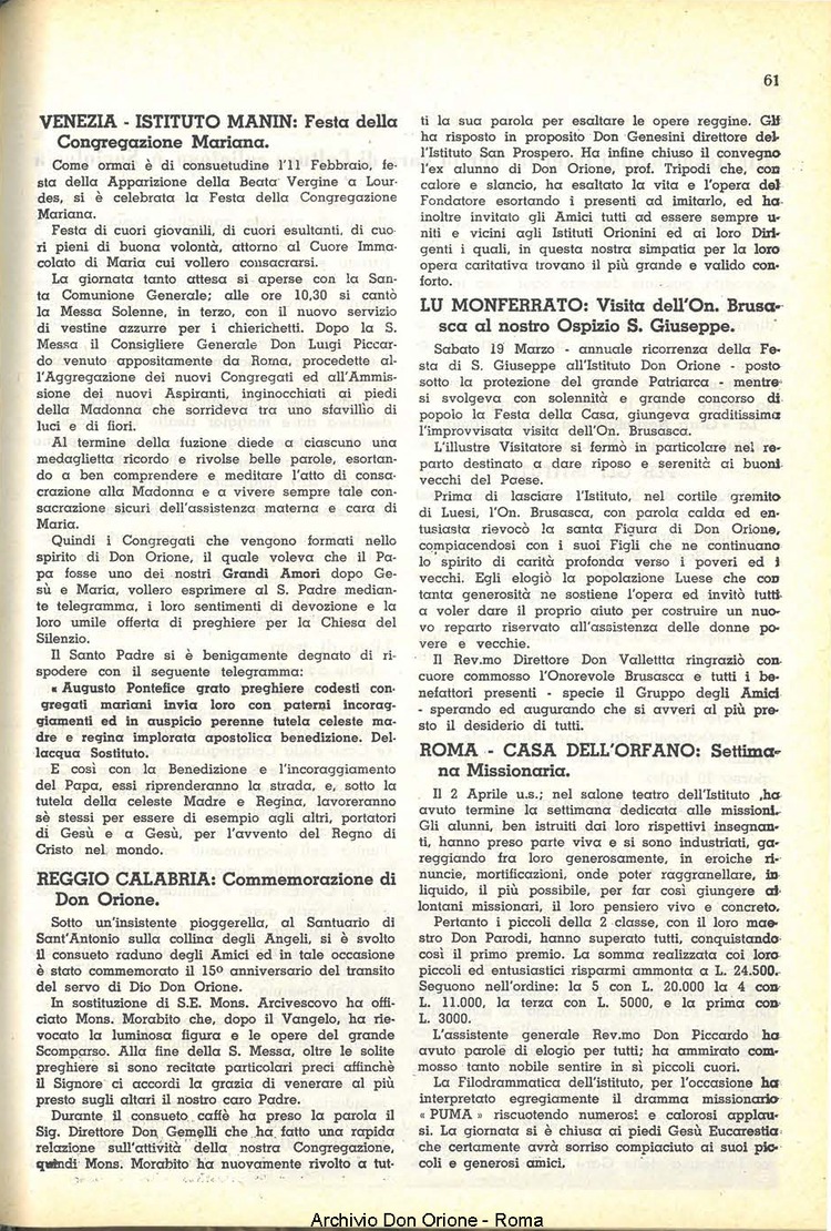 La piccola Opera della Divina Provvidenza, 50, 05, 01-05-1955, pagina 15