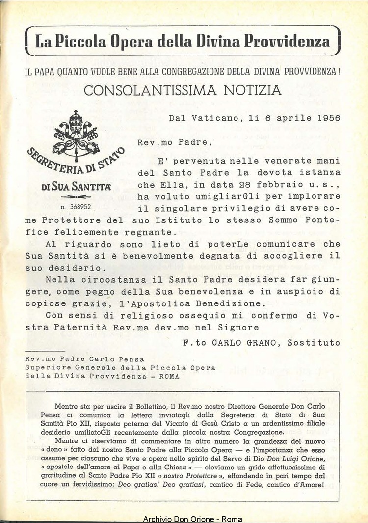 La piccola Opera della Divina Provvidenza, 51, 04_05, 01-05-1956, pagina 3