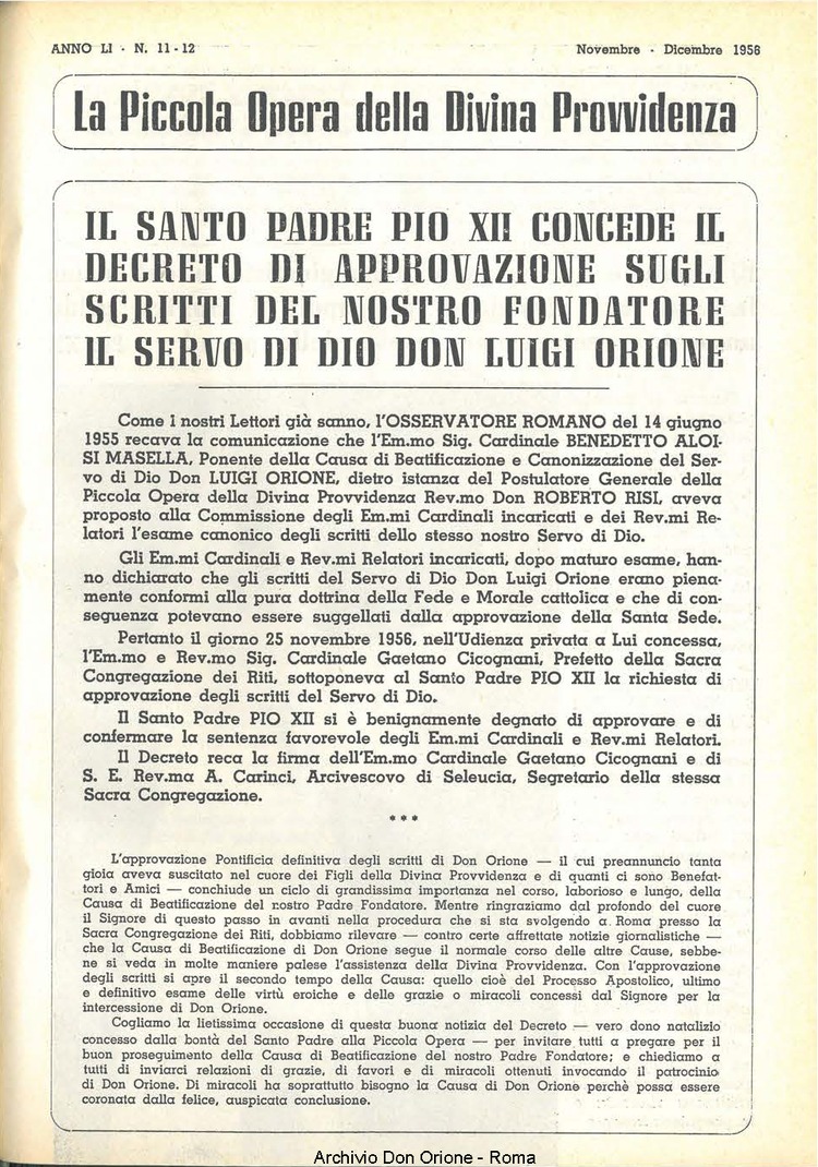 La piccola Opera della Divina Provvidenza, 51, 11_12, 01-12-1956, pagina 3