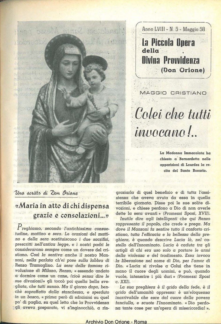 La piccola Opera della Divina Provvidenza, 53, 05, 01-05-1958, pagina 5