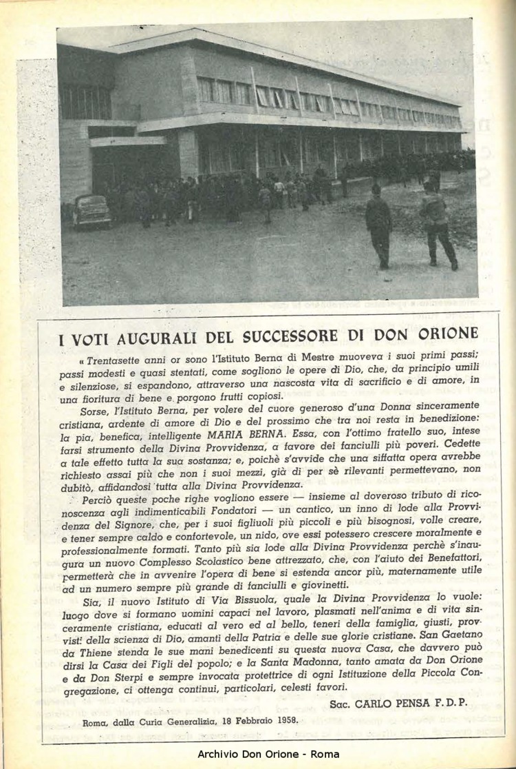 La piccola Opera della Divina Provvidenza, 53, 05, 01-05-1958, pagina 8