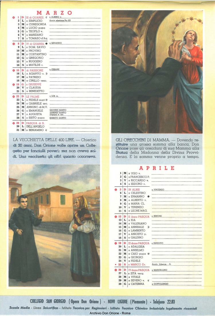 La piccola Opera della Divina Provvidenza, 53, 12, 01-12-1958 calendario, pagina 3
