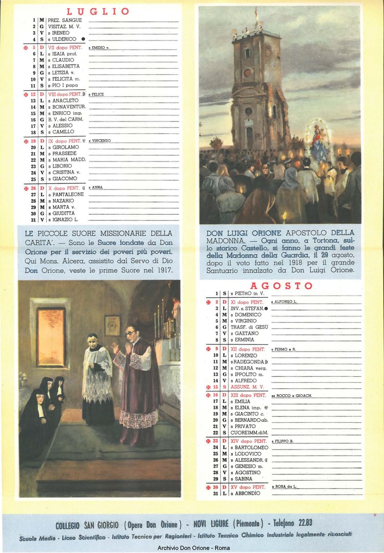 La piccola Opera della Divina Provvidenza, 53, 12, 01-12-1958 calendario, pagina 5