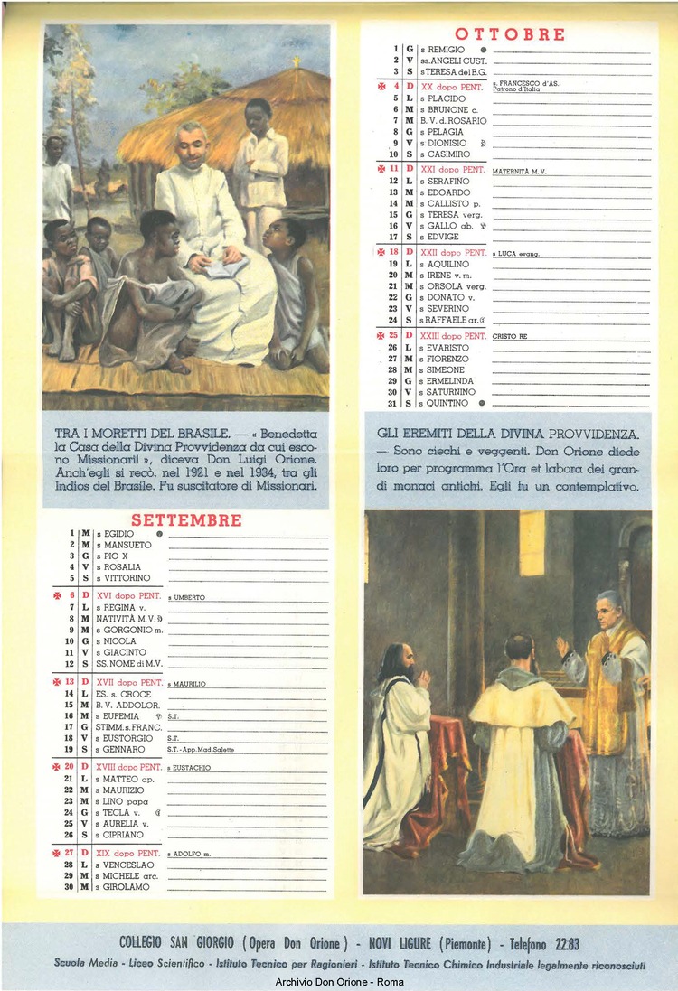 La piccola Opera della Divina Provvidenza, 53, 12, 01-12-1958 calendario, pagina 6