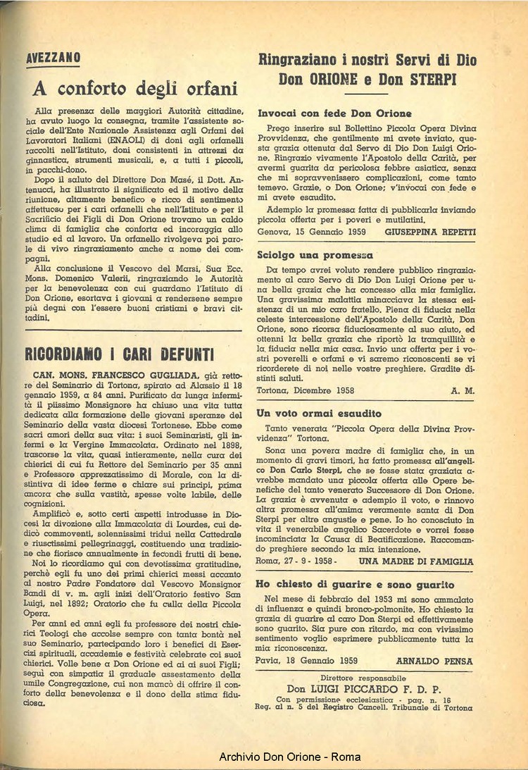 La piccola Opera della Divina Provvidenza, 54, 03, 01-03-1959, pagina 19