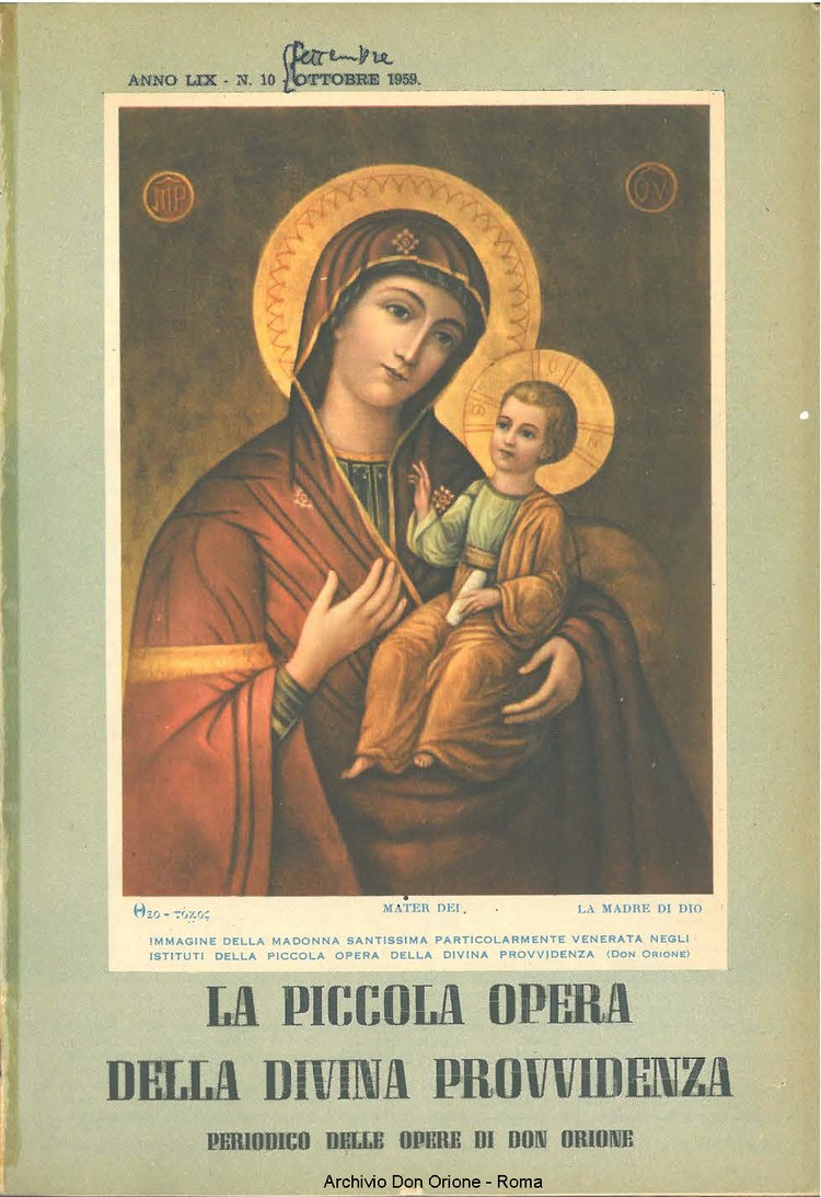 La piccola Opera della Divina Provvidenza, 54, 09_10, 01-10-1959, pagina 1