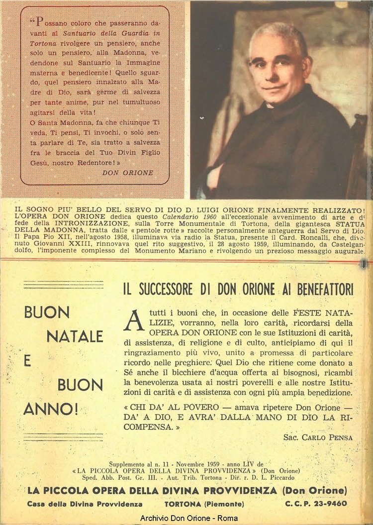 La piccola Opera della Divina Provvidenza, 54, 11, 01-11-1959 calendario, pagina 9