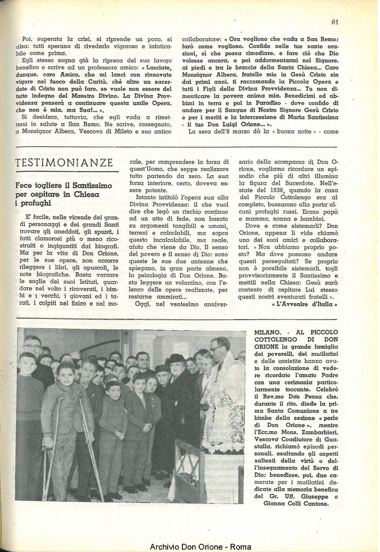 La piccola Opera della Divina Provvidenza, 55, 04, 01-04-1960, pagina 15