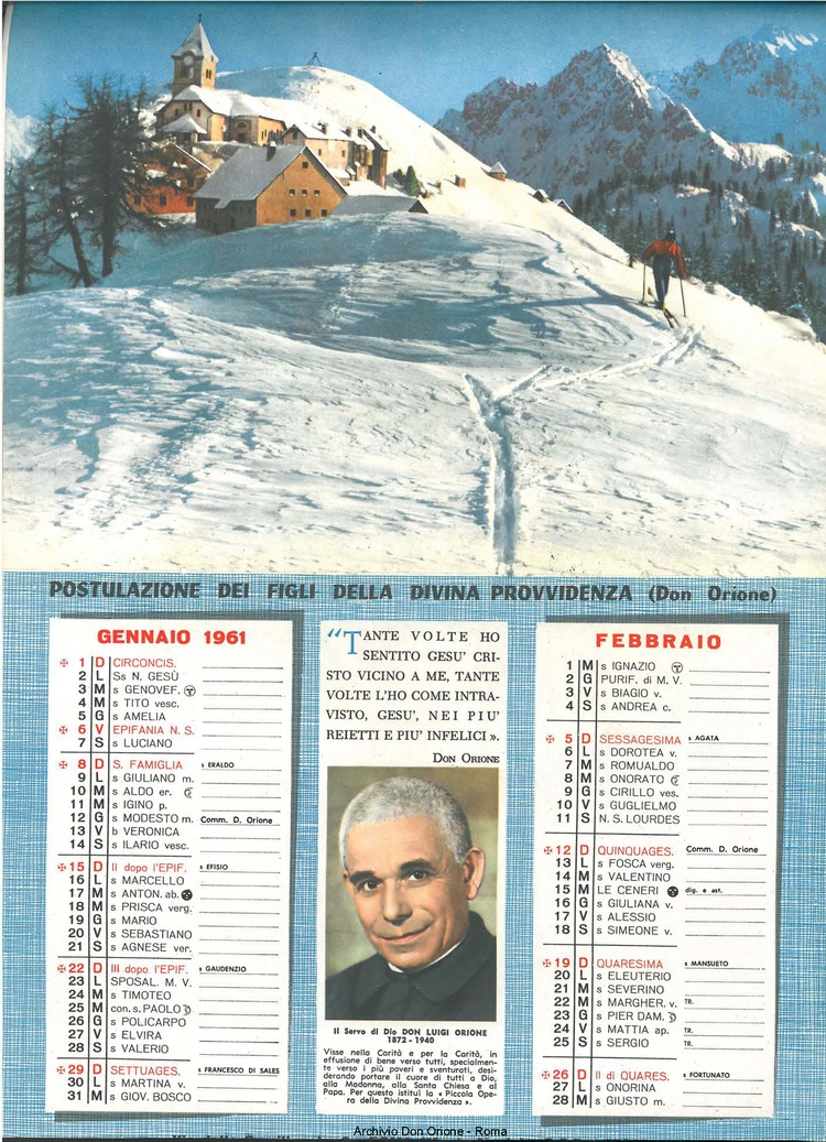 La piccola Opera della Divina Provvidenza, 55, 12, 01-12-1960 calendario, pagina 2