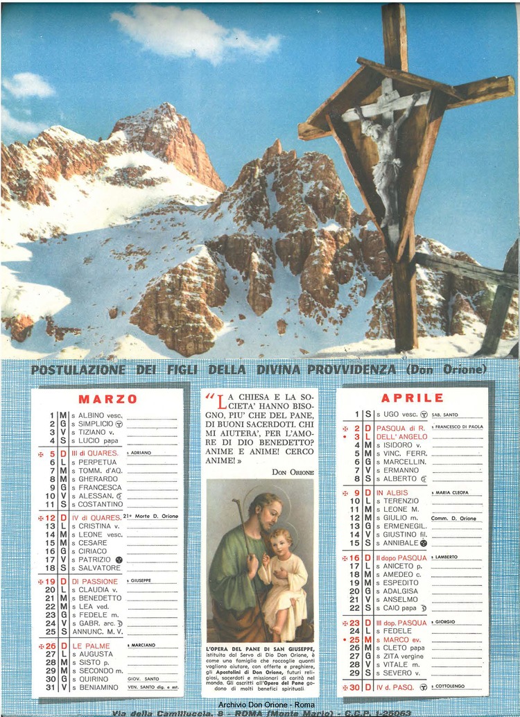 La piccola Opera della Divina Provvidenza, 55, 12, 01-12-1960 calendario, pagina 3