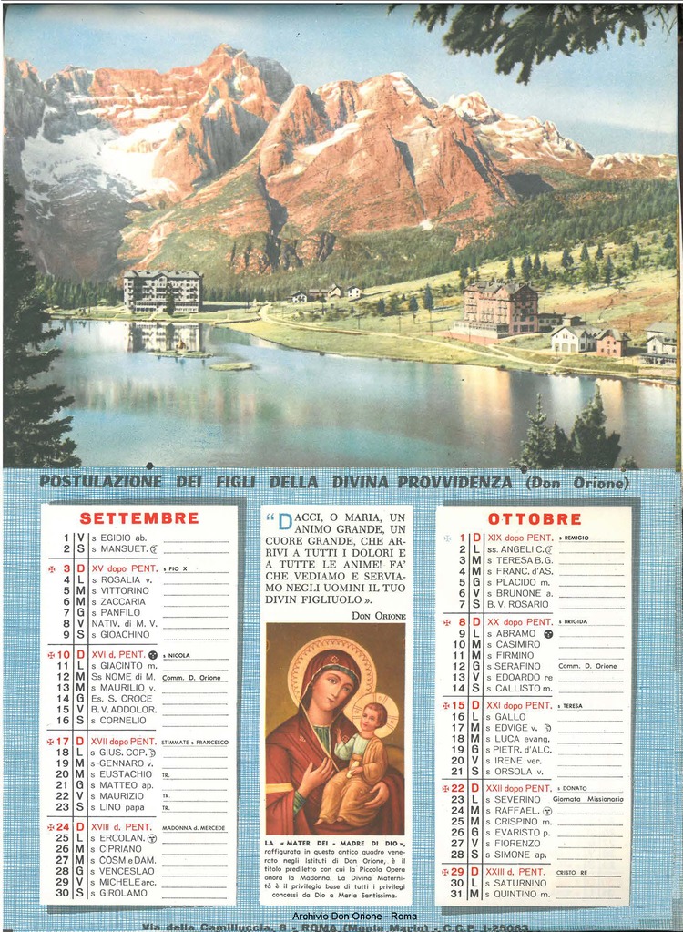 La piccola Opera della Divina Provvidenza, 55, 12, 01-12-1960 calendario, pagina 6