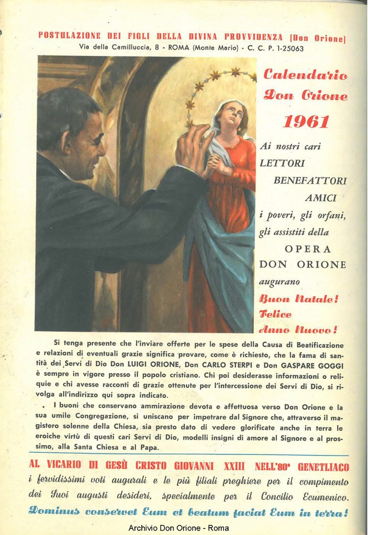 La piccola Opera della Divina Provvidenza, 55, 12, 01-12-1960 calendario, pagina 9