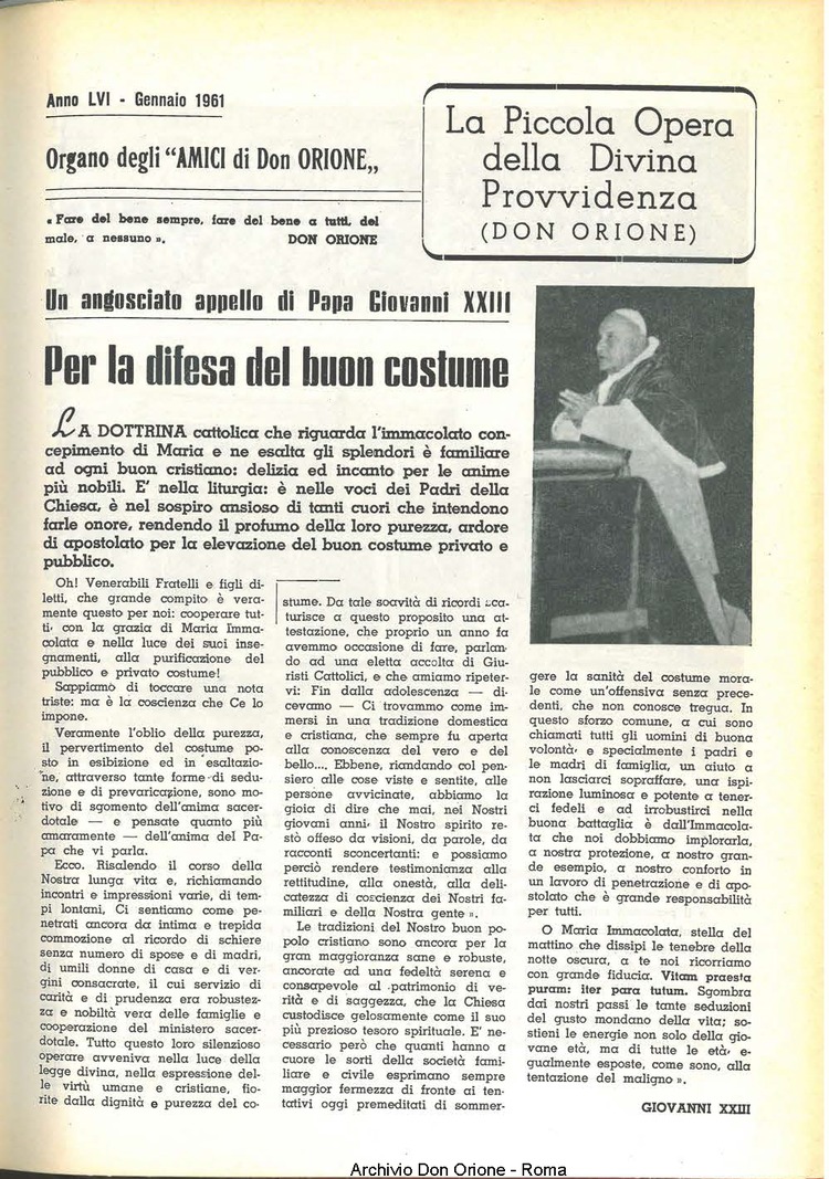 La piccola Opera della Divina Provvidenza, 56, 01, 01-01-1961, pagina 3