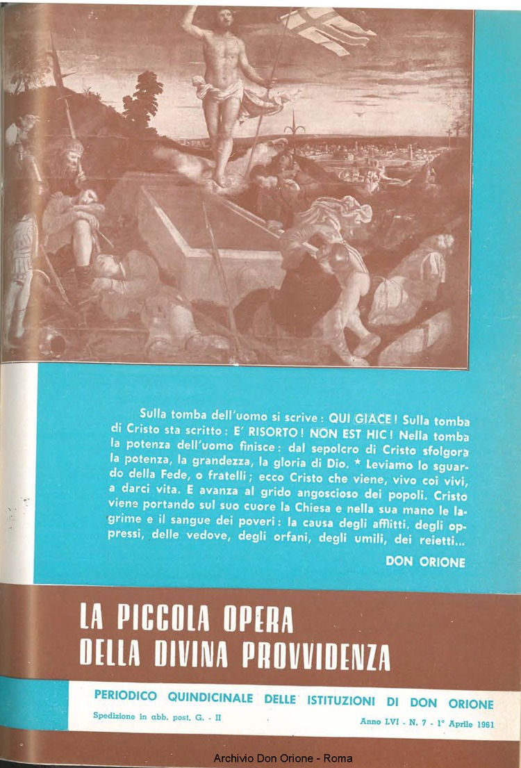 La piccola Opera della Divina Provvidenza, 56, 07, 01-04-1961, pagina 1