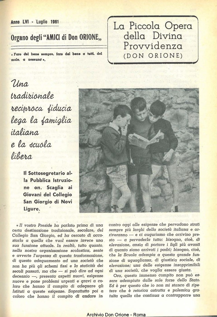La piccola Opera della Divina Provvidenza, 56, 13, 01-07-1961, pagina 3