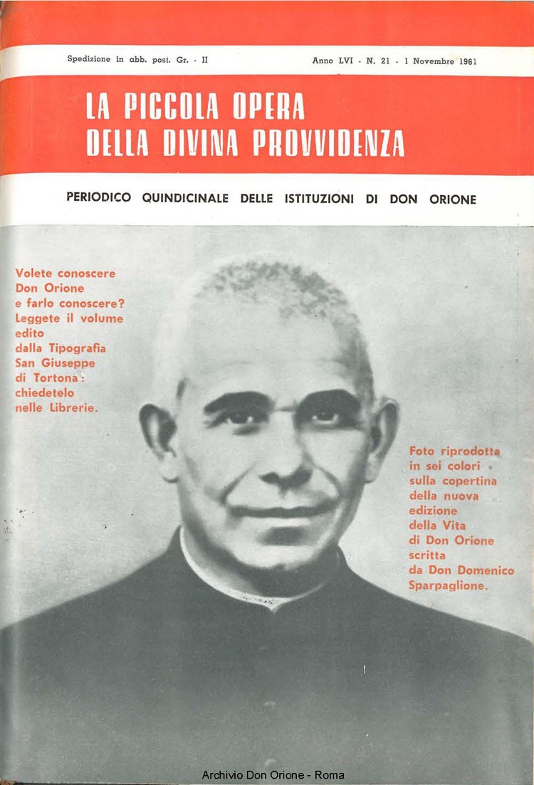 La piccola Opera della Divina Provvidenza, 56, 21, 01-11-1961, pagina 1