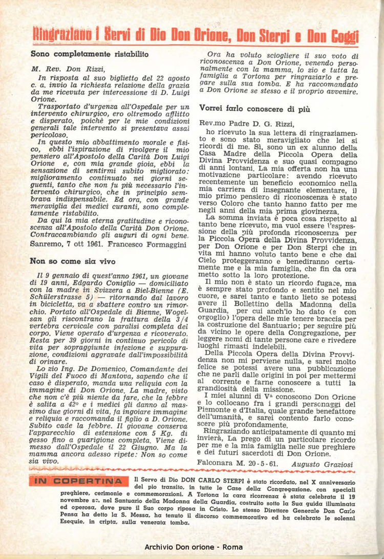 La piccola Opera della Divina Provvidenza, 56, 23, 01-12-1961, pagina 2