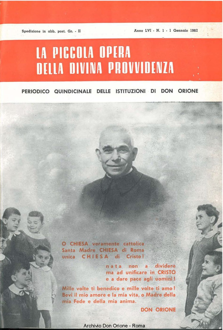 La piccola Opera della Divina Provvidenza, 57, 01, 01-01-1962, pagina 1