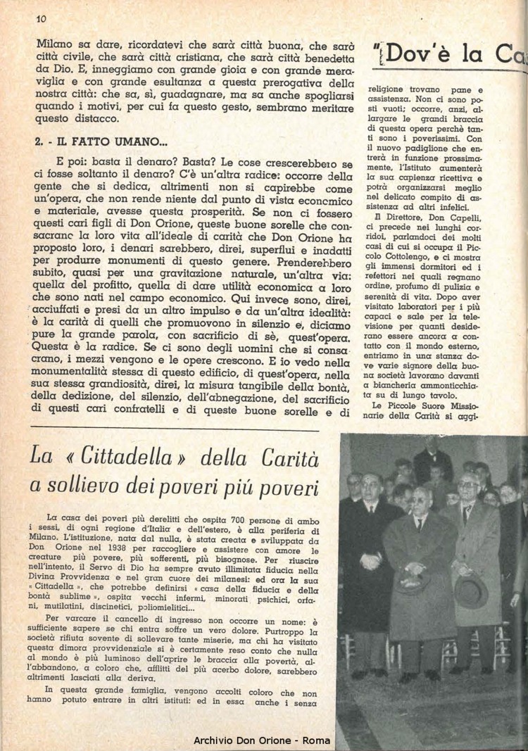 La piccola Opera della Divina Provvidenza, 57, 01, 01-01-1962, pagina 10