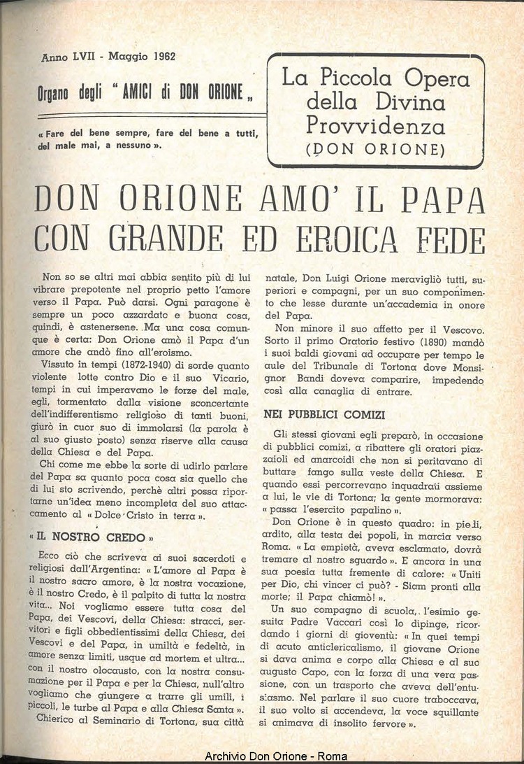 La piccola Opera della Divina Provvidenza, 57, 09, 01-05-1962, pagina 3