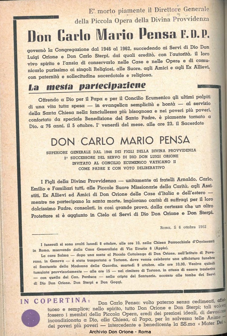 La piccola Opera della Divina Provvidenza, 57, 19, 01-10-1962, pagina 2