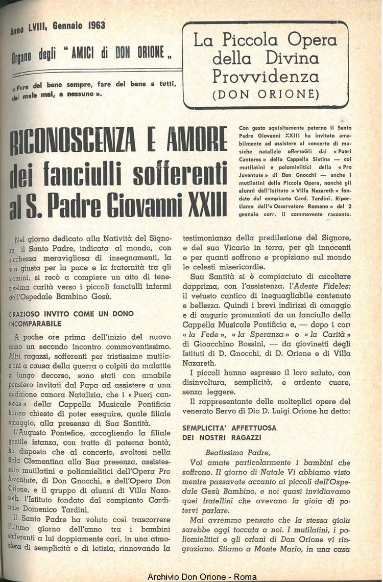 La piccola Opera della Divina Provvidenza, 58, 01, 01-01-1963, pagina 3