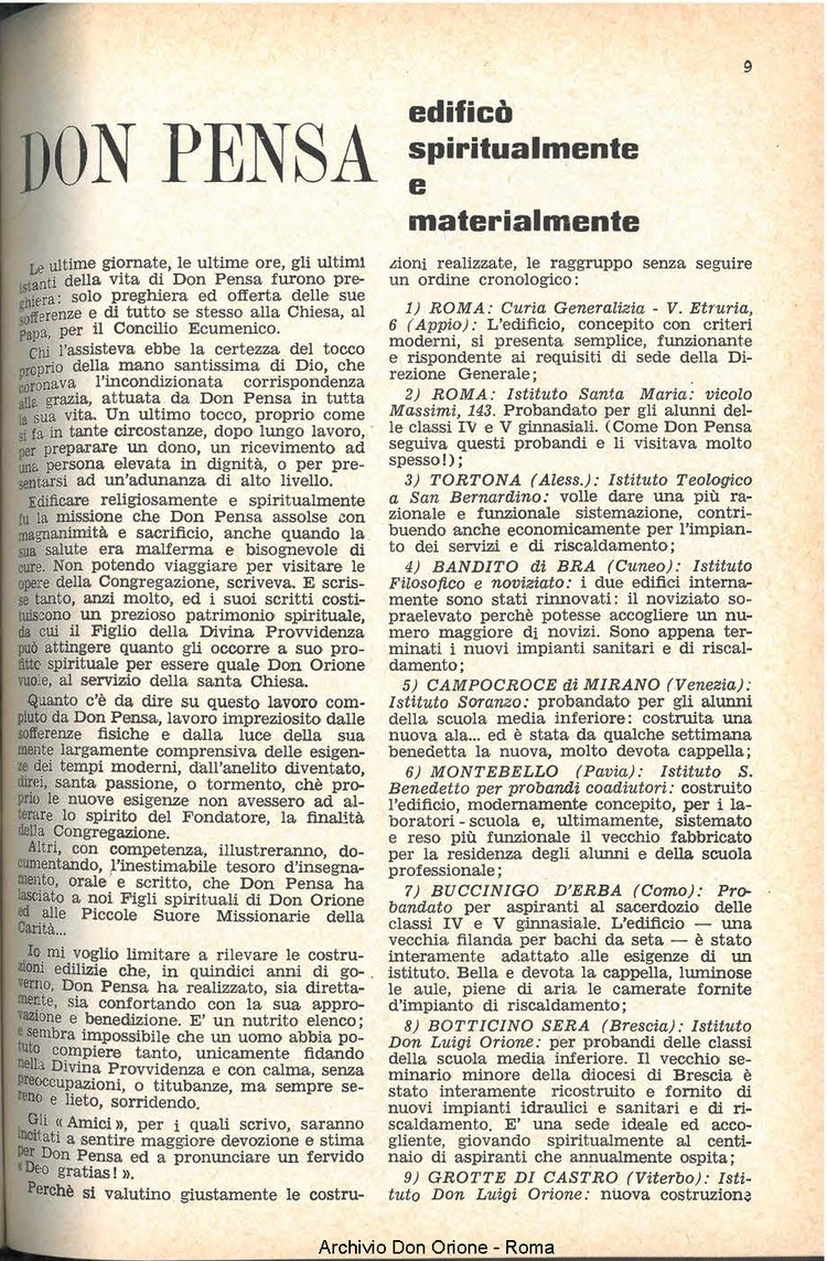 La piccola Opera della Divina Provvidenza, 58, 01, 01-01-1963, pagina 9