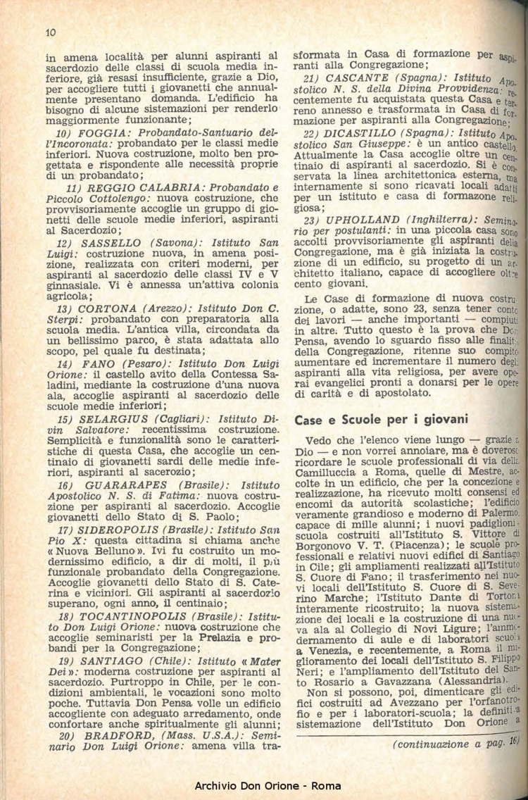 La piccola Opera della Divina Provvidenza, 58, 01, 01-01-1963, pagina 10