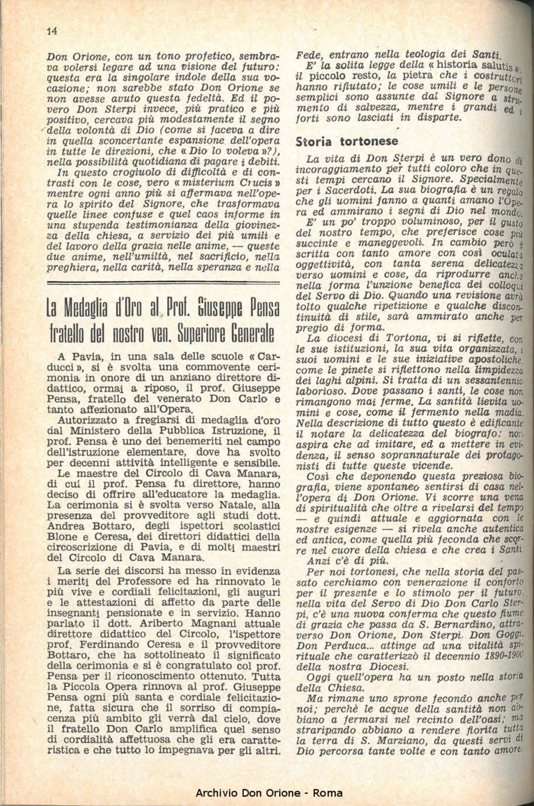 La piccola Opera della Divina Provvidenza, 58, 01, 01-01-1963, pagina 14