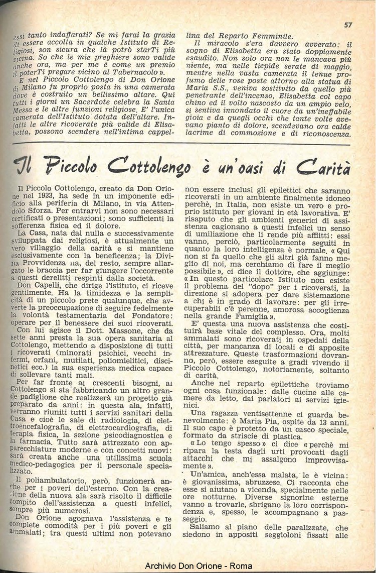 La piccola Opera della Divina Provvidenza, 58, 05, 01-03-1963, pagina 19