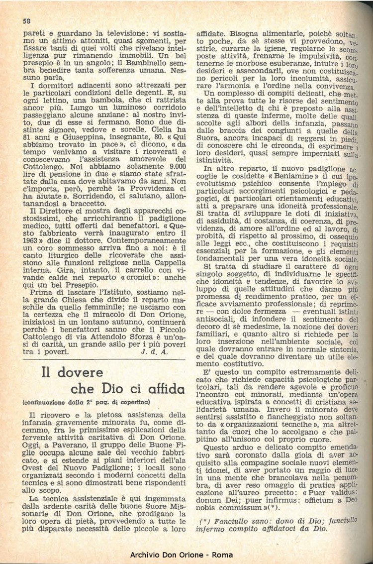 La piccola Opera della Divina Provvidenza, 58, 05, 01-03-1963, pagina 20