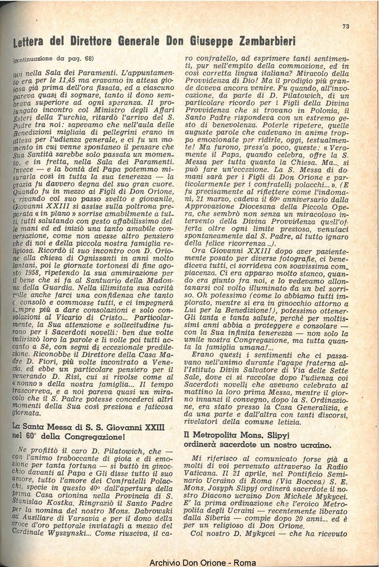 La piccola Opera della Divina Provvidenza, 58, 08, 15-04-1963, pagina 13