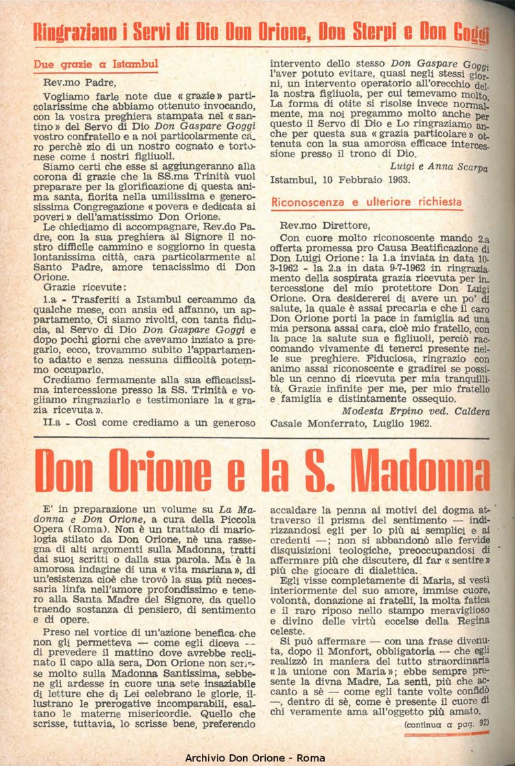 La piccola Opera della Divina Provvidenza, 58, 10, 15-05-1963, pagina 2