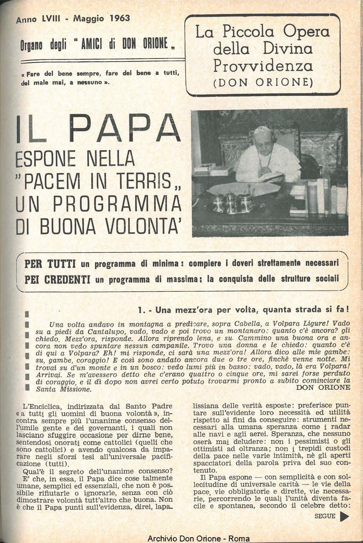 La piccola Opera della Divina Provvidenza, 58, 10, 15-05-1963, pagina 3