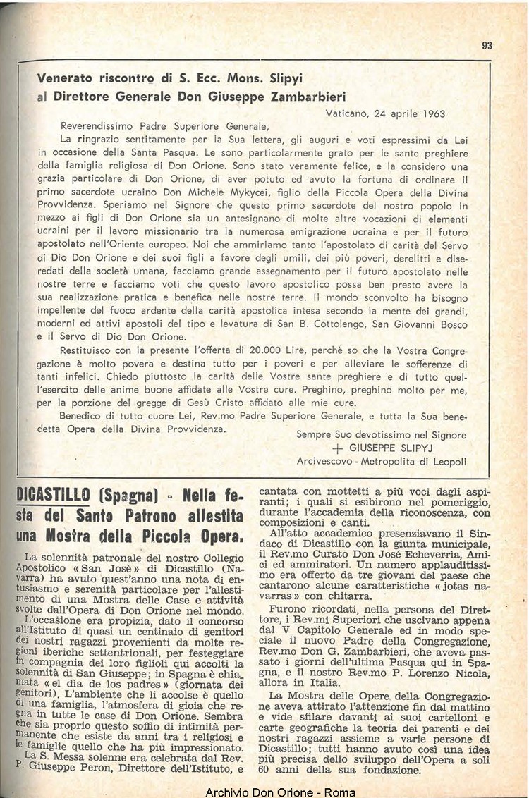 La piccola Opera della Divina Provvidenza, 58, 10, 15-05-1963, pagina 13